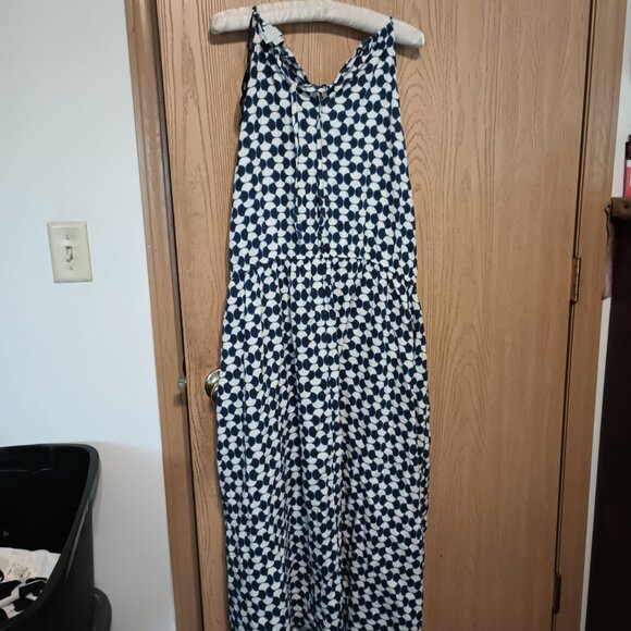 NEW Women's Halter Neck A-Line Dress - Ava & Viv™ Blue Geometric 3X - Picture 2 of 5